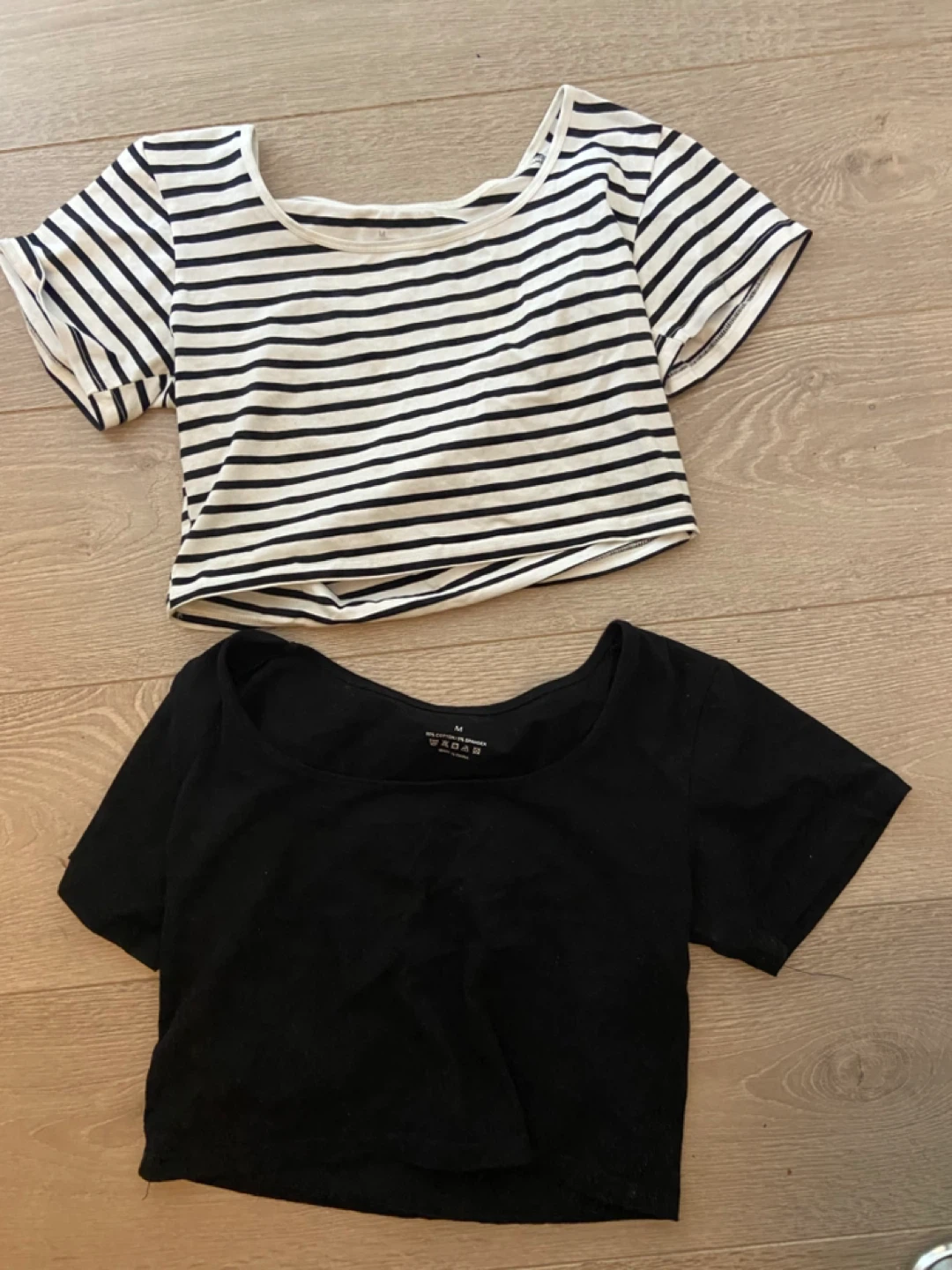 2 Crop Tops - Striped & Black