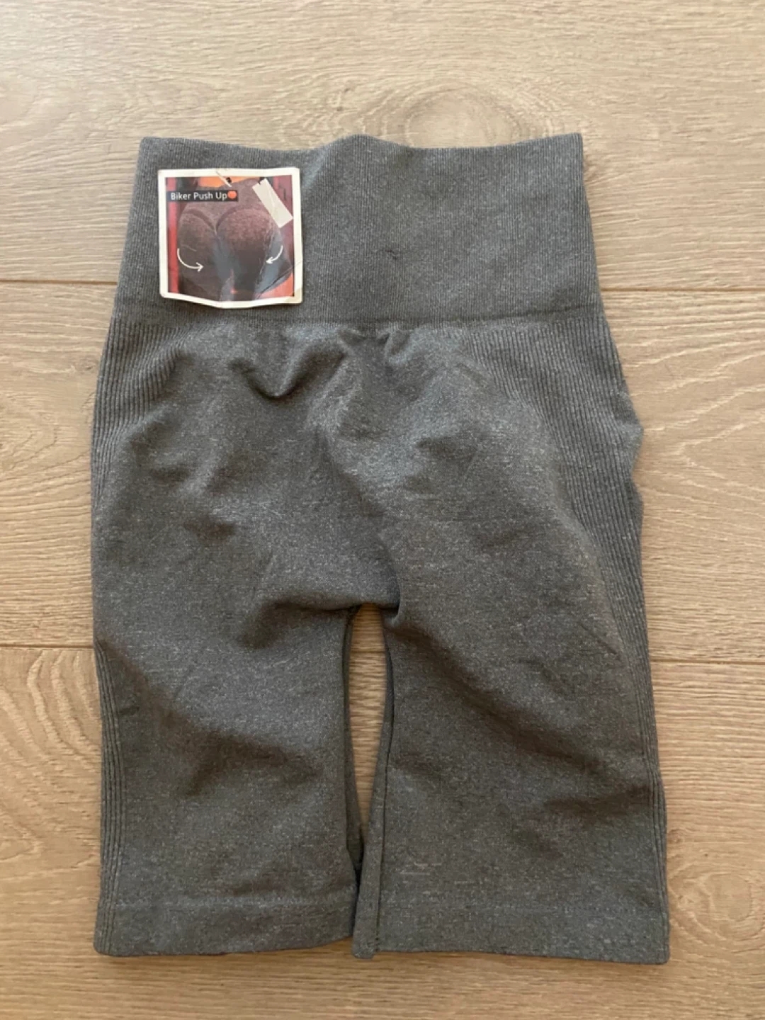 Grey Biker Push Up Shorts