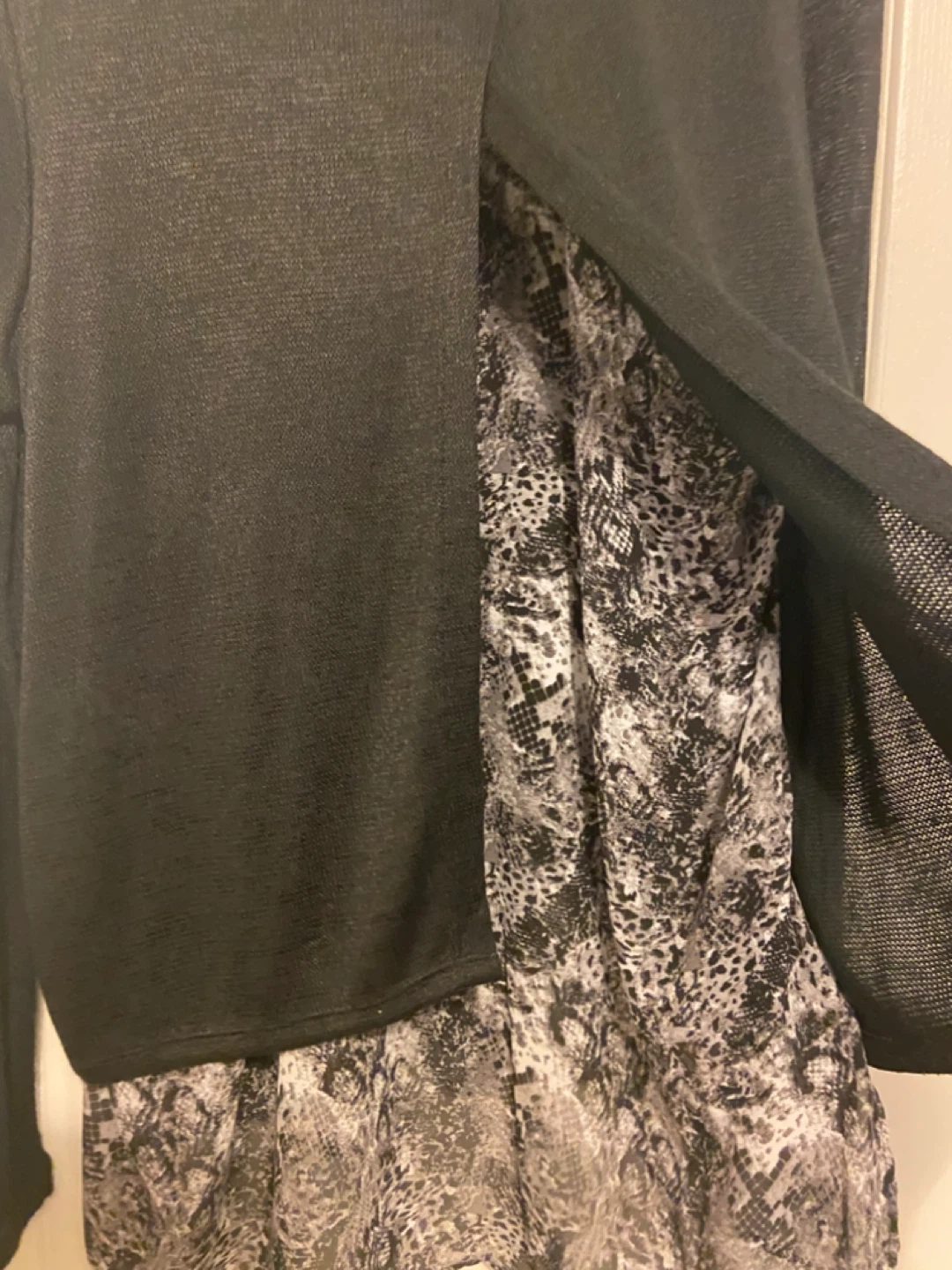 George Women's Black Long Sleeve Top with Snake Print Layer - photo 5