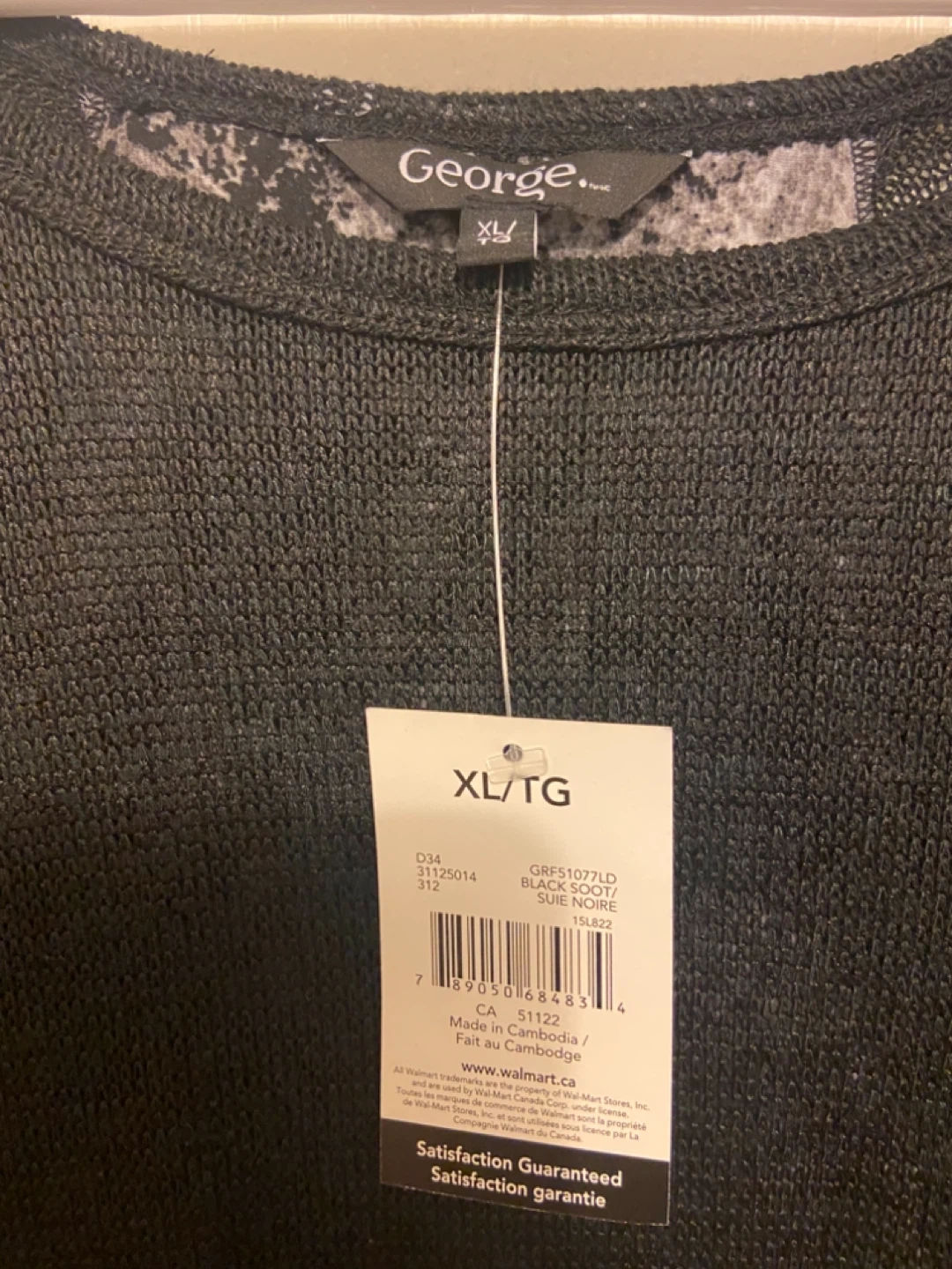 George Women's Black Long Sleeve Top with Snake Print Layer - photo 3