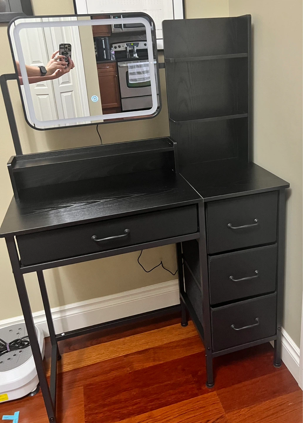 Makeup Vanity with Mirror & LED Lights - Fully Assembled