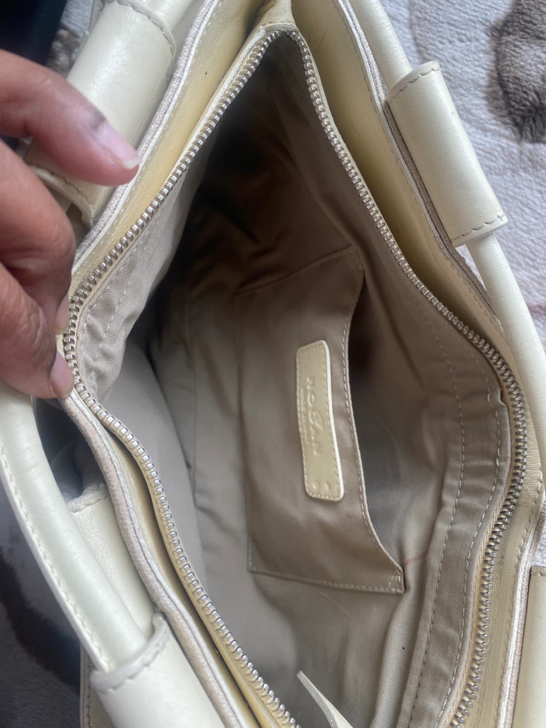 Linen Satchel Bag with Leather Accents - photo 5