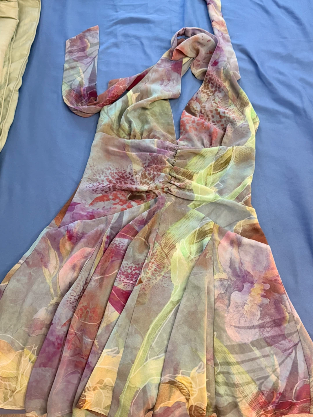 Sheer Floral Halter Dress
