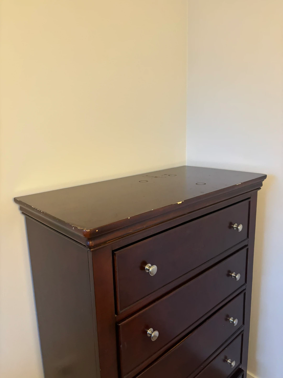 Dark Brown 5-Drawer Dresser Solid Wood - photo 4