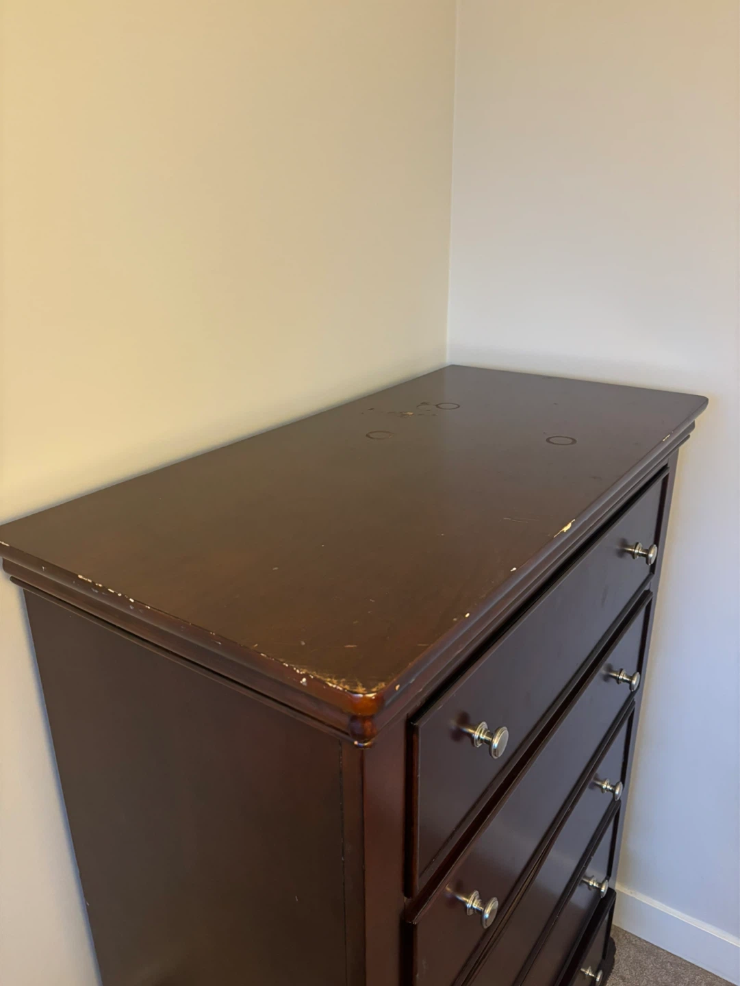 Dark Brown 5-Drawer Dresser Solid Wood - photo 3