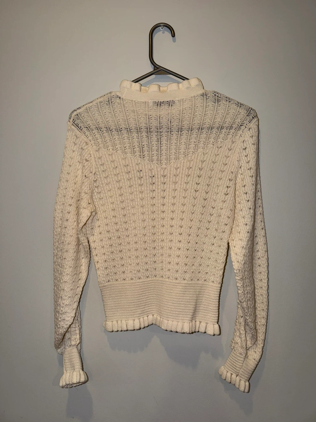ZARA Cream Knit Sweater with Bow - photo 2