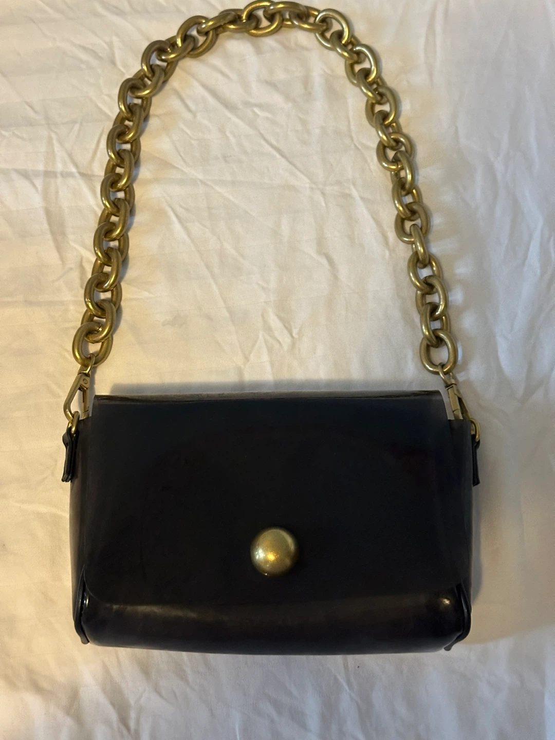 Black Clutch Purse with Gold Chain - photo 4
