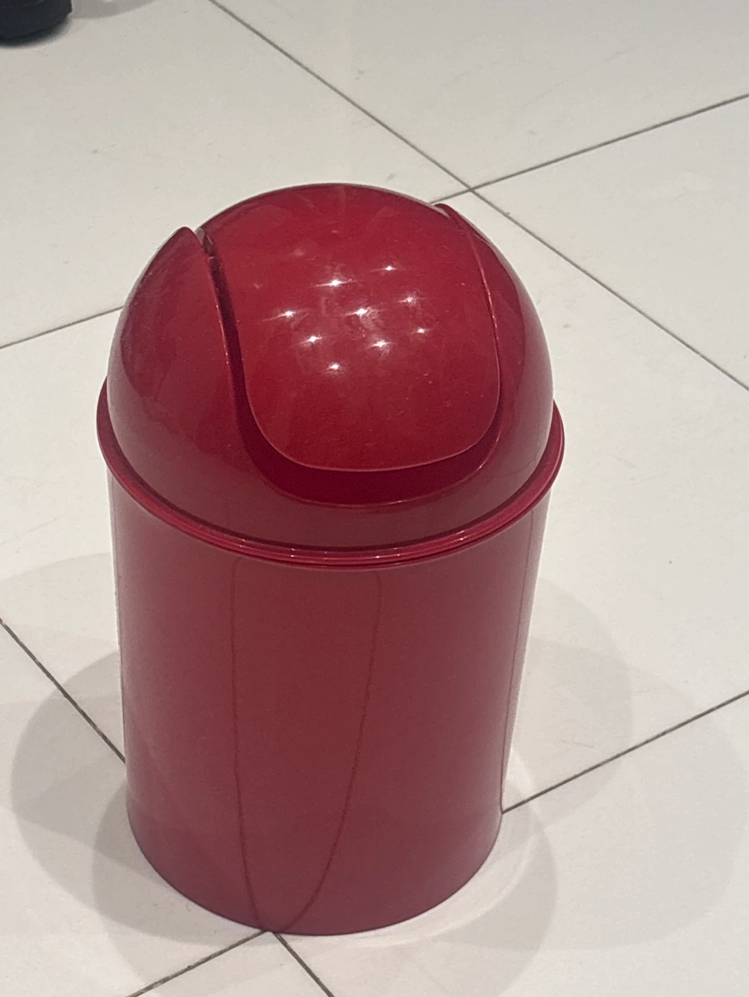 Red Swing Top Trash Can