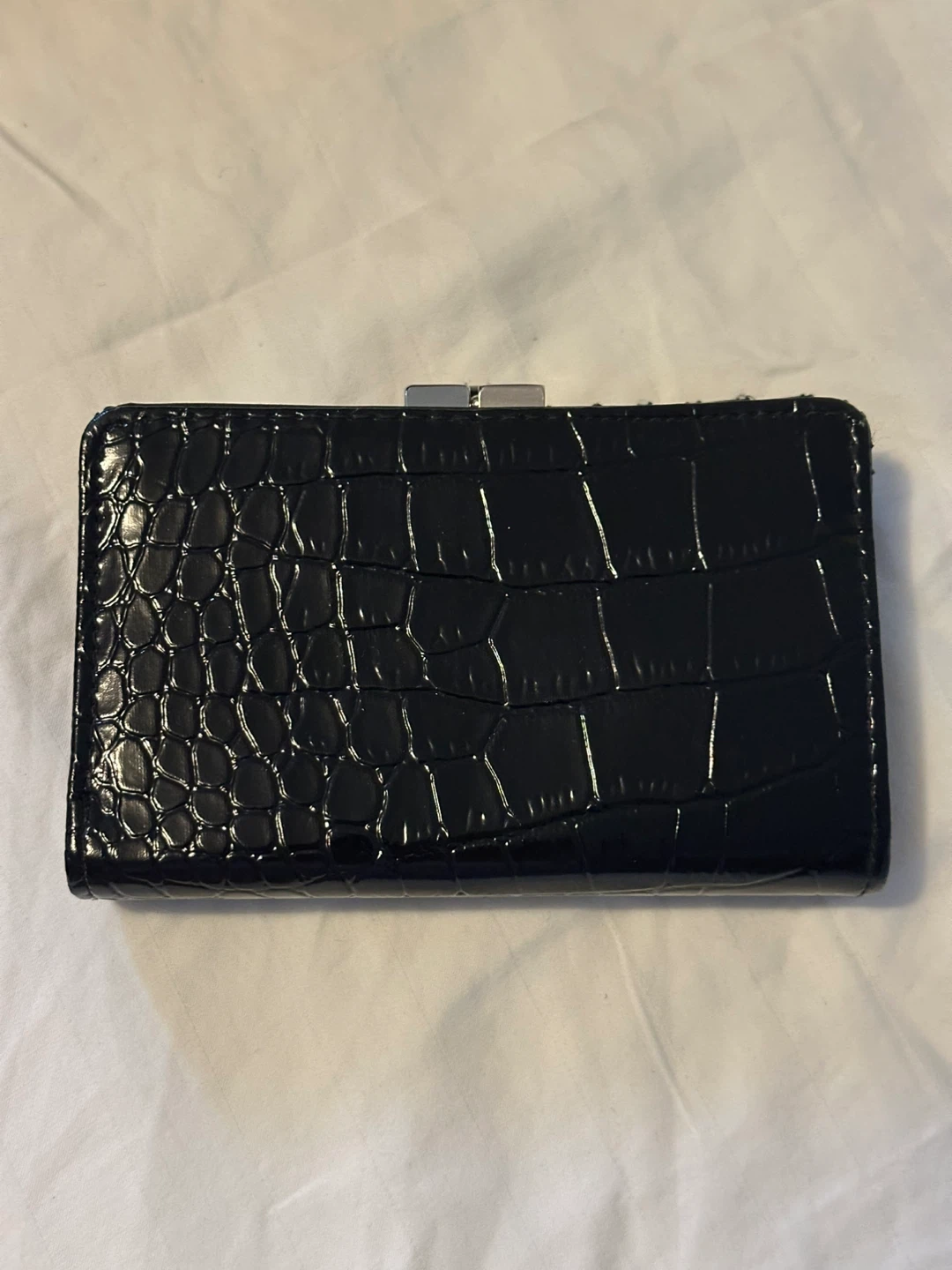 Black Crocodile-Embossed Wallet - photo 3