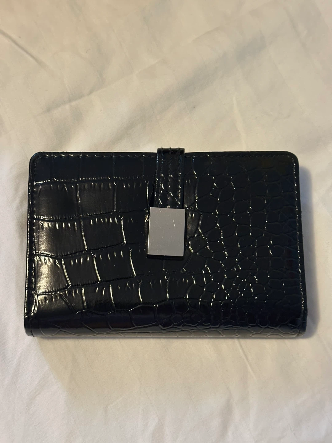 Black Crocodile-Embossed Wallet - photo 2