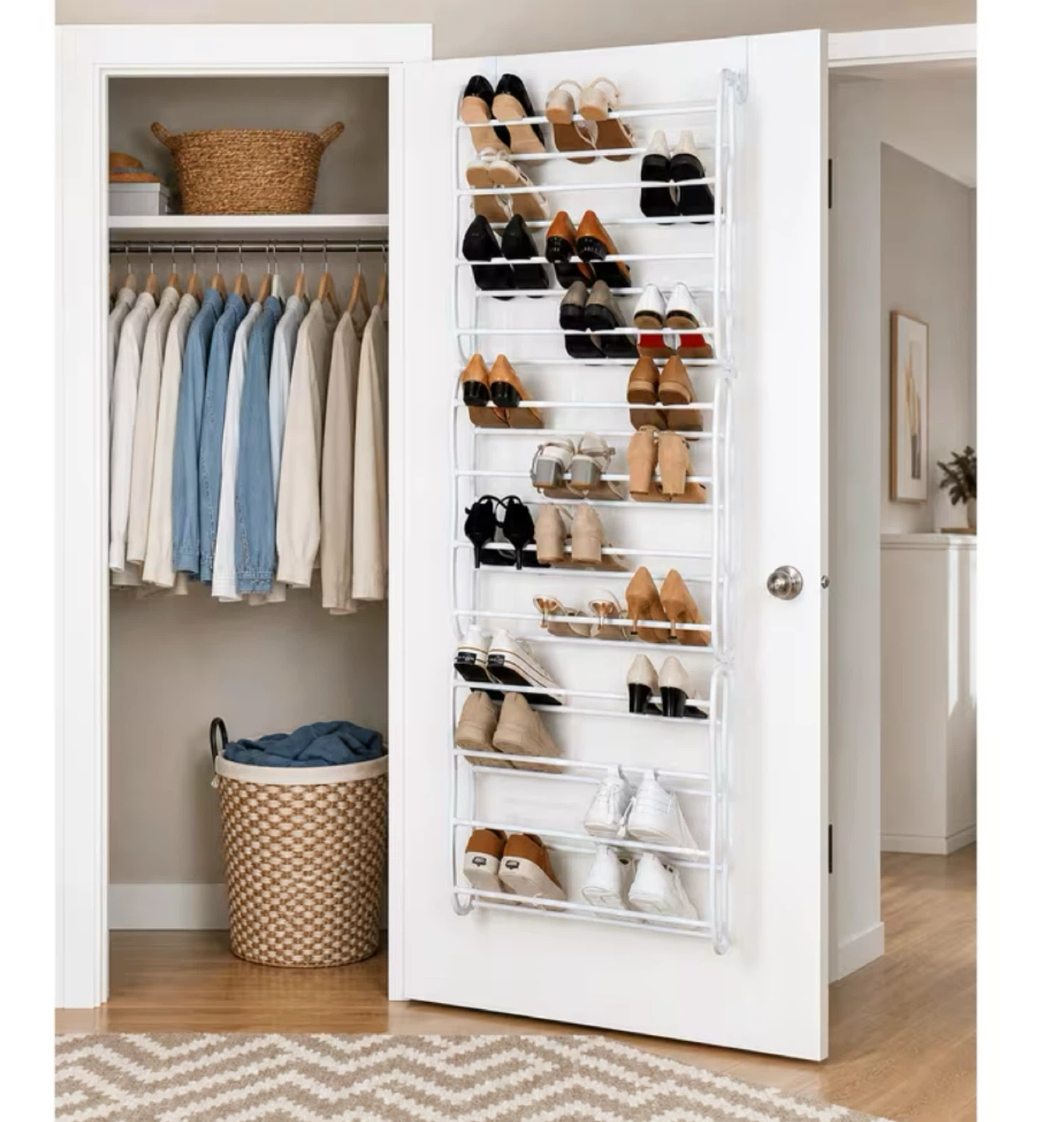Over-the-Door 36 Pair Shoe Organizer Rack