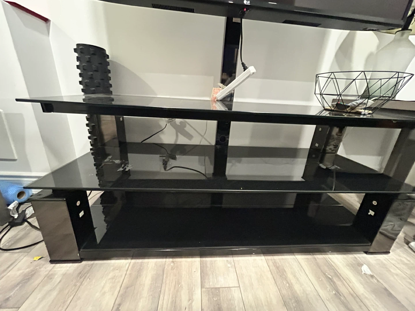 Black Glass TV Stand - photo 2
