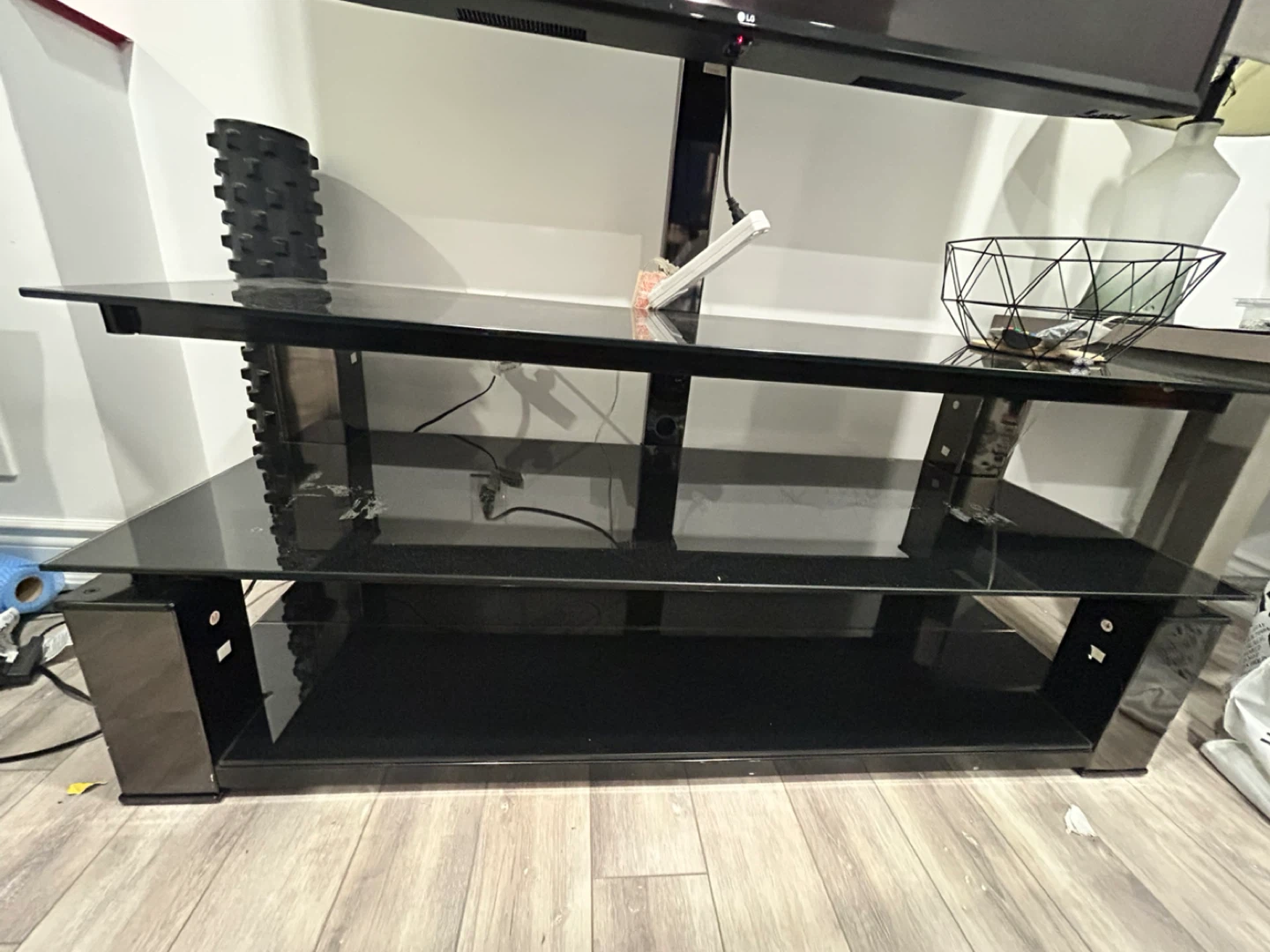 Black Glass TV Stand - photo 3