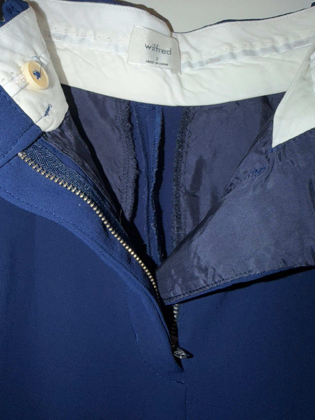 Wilfred Navy Blue Wide Leg Trousers Size 2 - photo 4