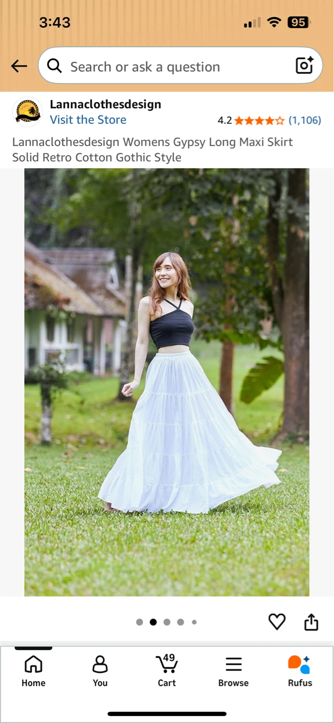 Lannaclothesdesign Womens Maxi Skirt - White Cotton