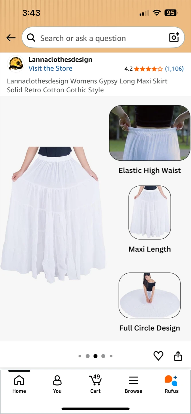 Lannaclothesdesign Womens Maxi Skirt - White Cotton - photo 3