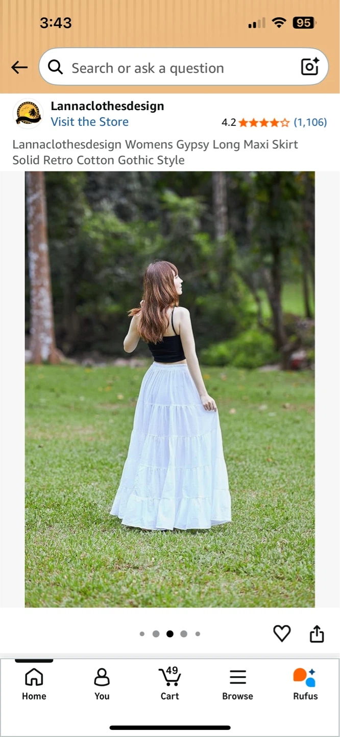 Lannaclothesdesign Womens Maxi Skirt - White Cotton - photo 2
