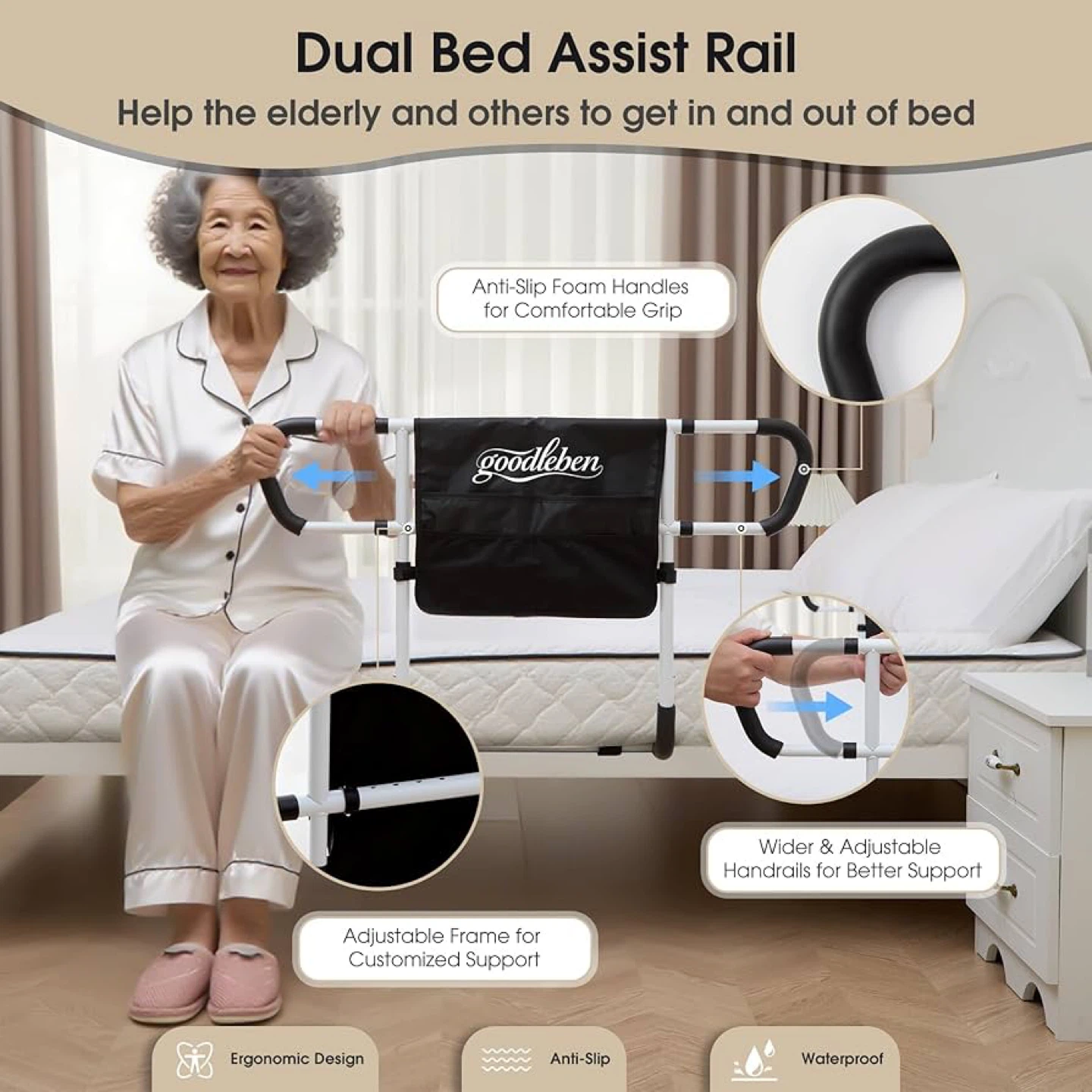 🔥NEW Double Bed Safety Rail – Adjustable Bed Assist Rail - photo 4
