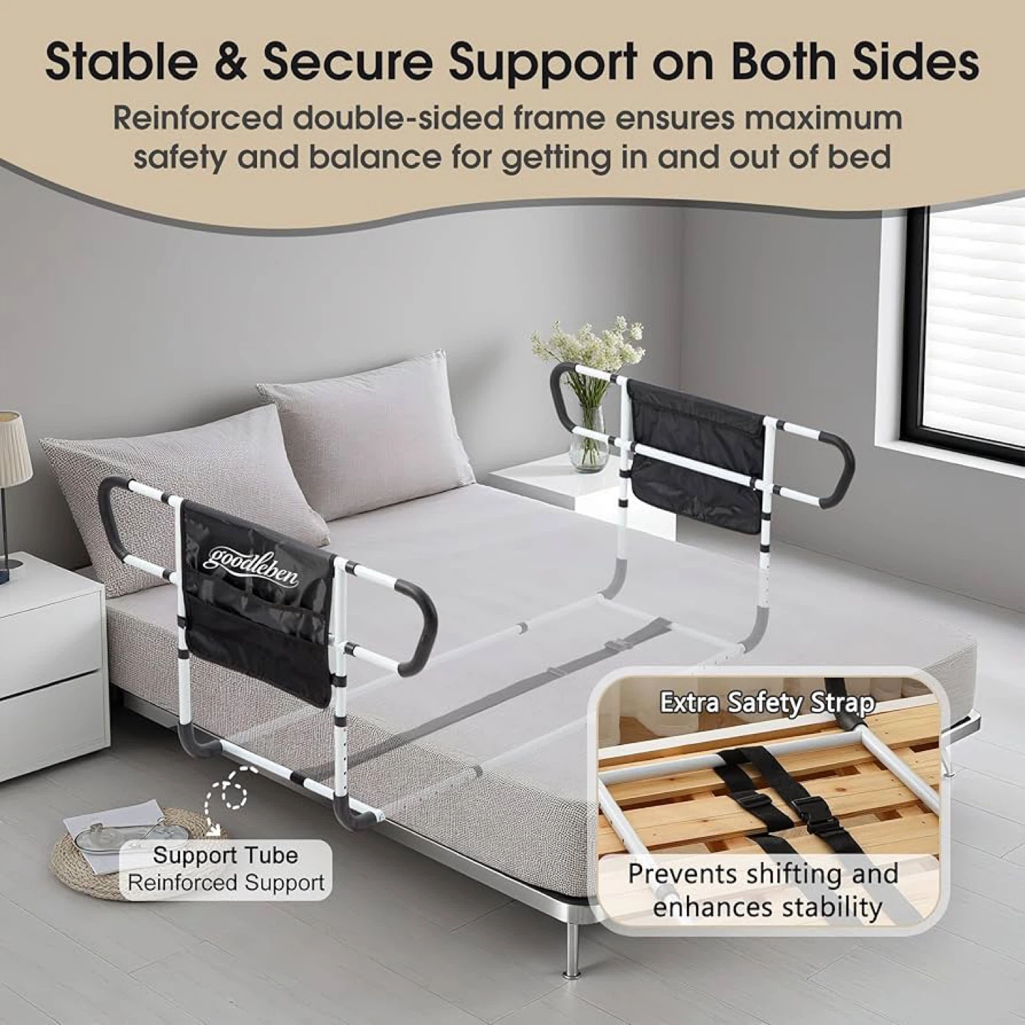 🔥NEW Double Bed Safety Rail – Adjustable Bed Assist Rail - photo 3