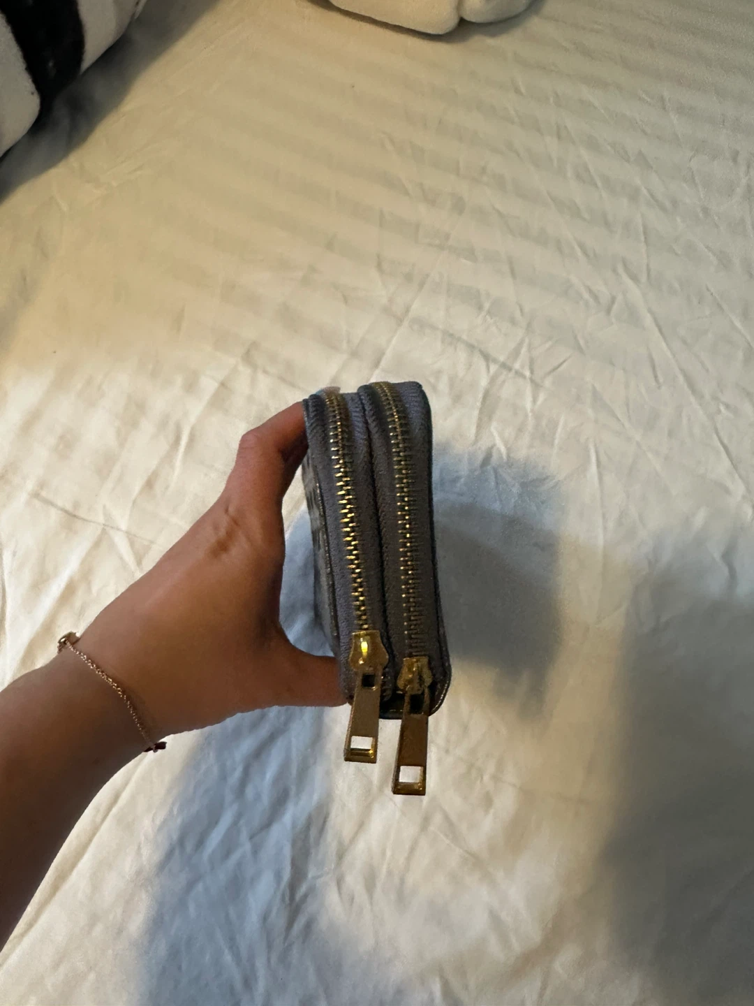 Navy Blue Crocodile Embossed Zippered Wallet - photo 4