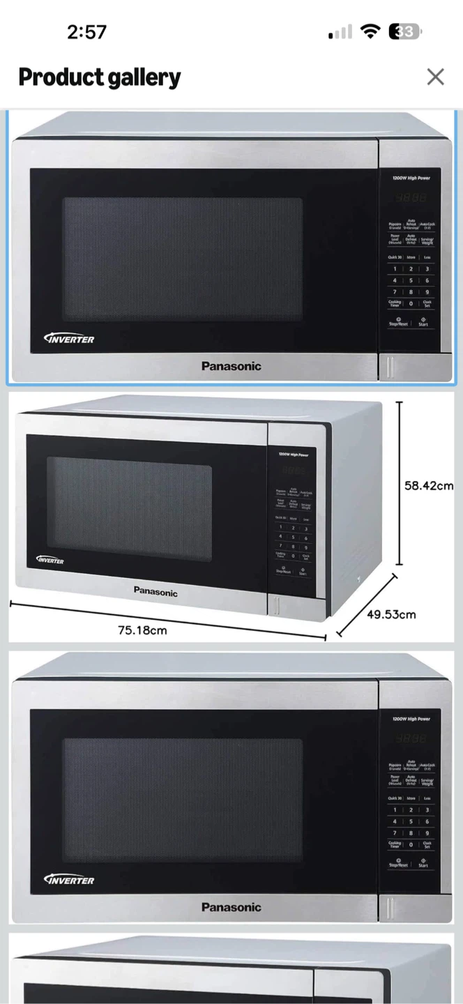 Panasonic 1.3 Cu. Ft. Stainless Steel Microwave Oven NN-SC678S - photo 4