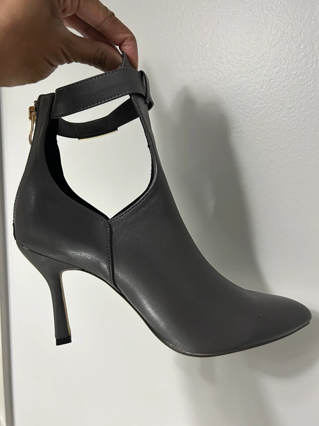 Brand New Dark Grey Ankle Boots with Buckle