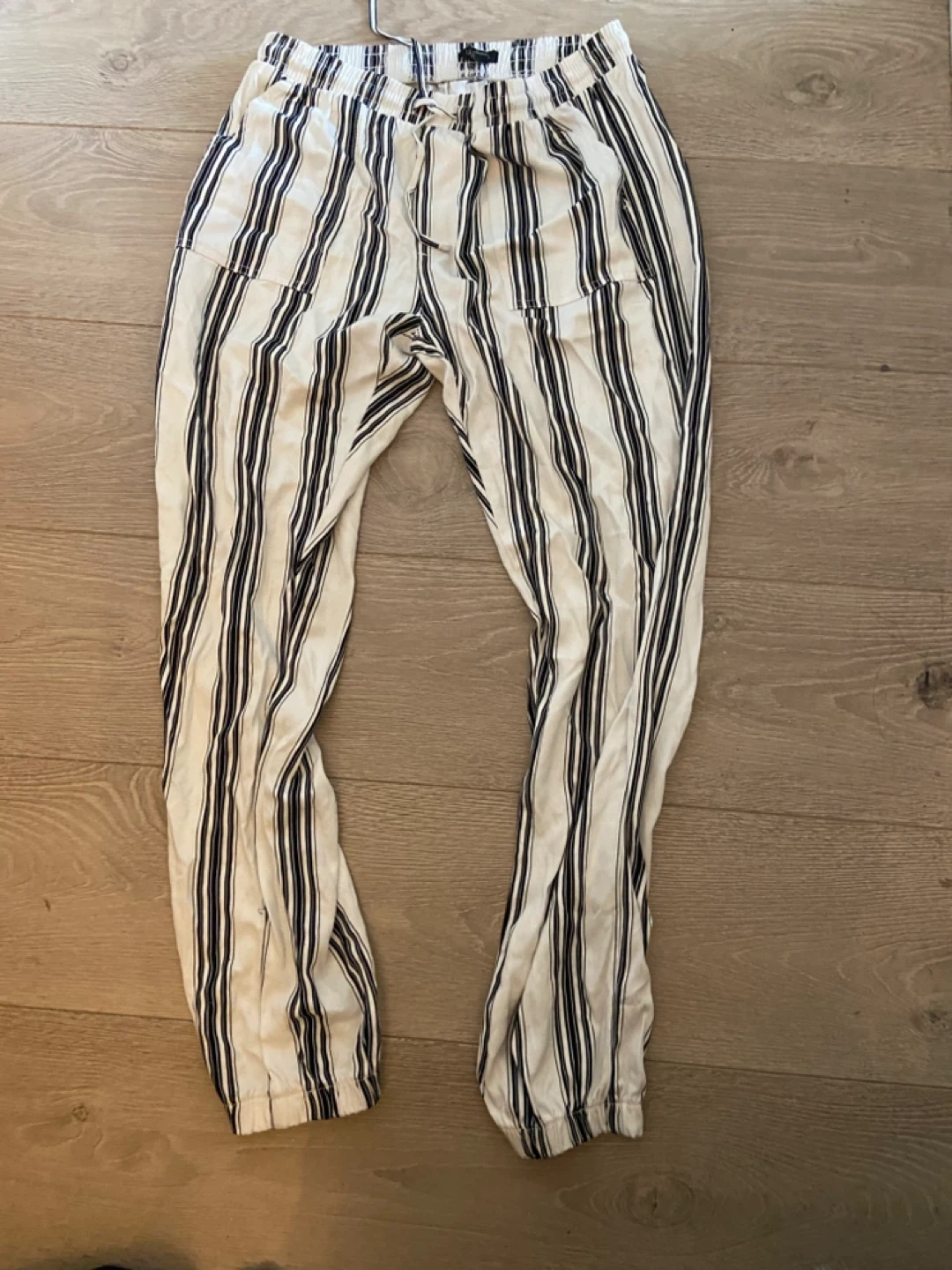 White and Black Striped Pants