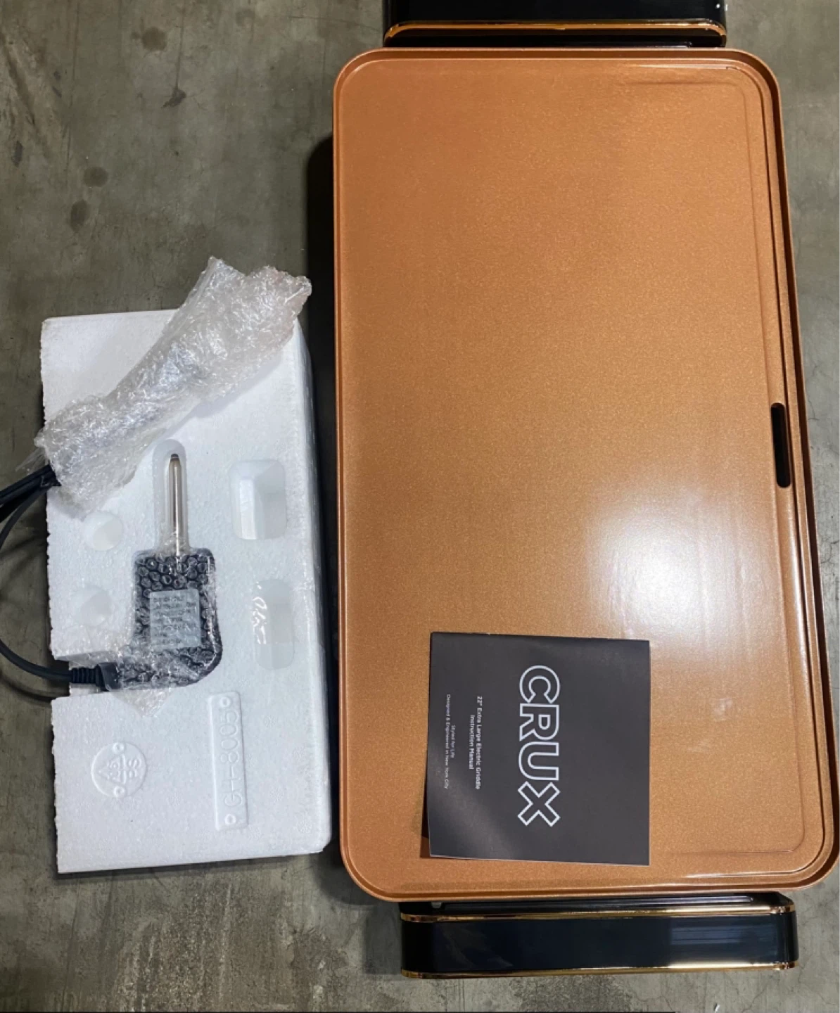 CRUX 22" Extra Large Electric Griddle Copper