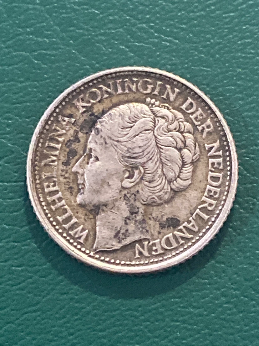 1944 Netherlands 25 Cents silver Coin - Wilhelmina