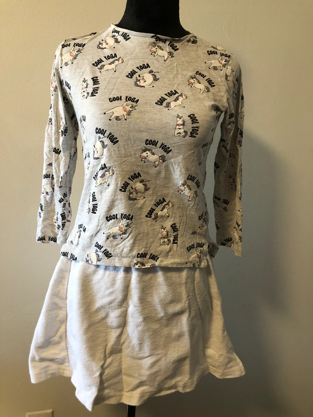 Zara Kids "Cool Yoga" Unicorn Print Long Sleeve Top
