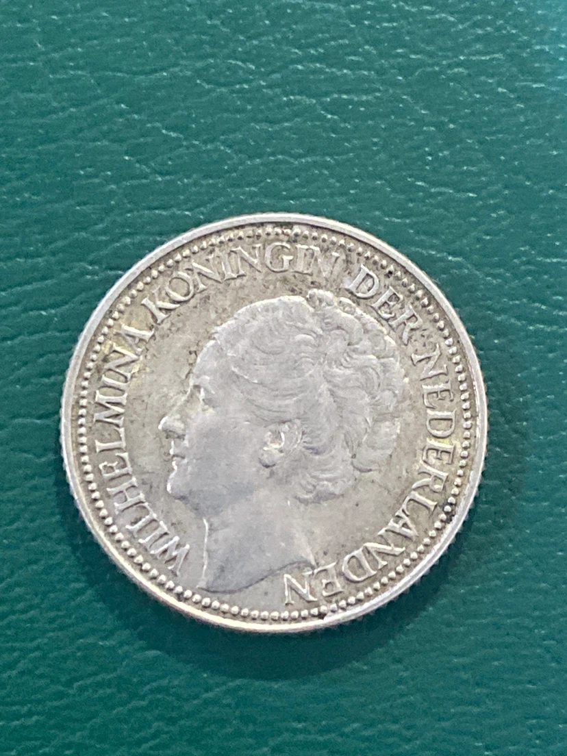 1941 25 Cents silver Coin - Wilhelmina