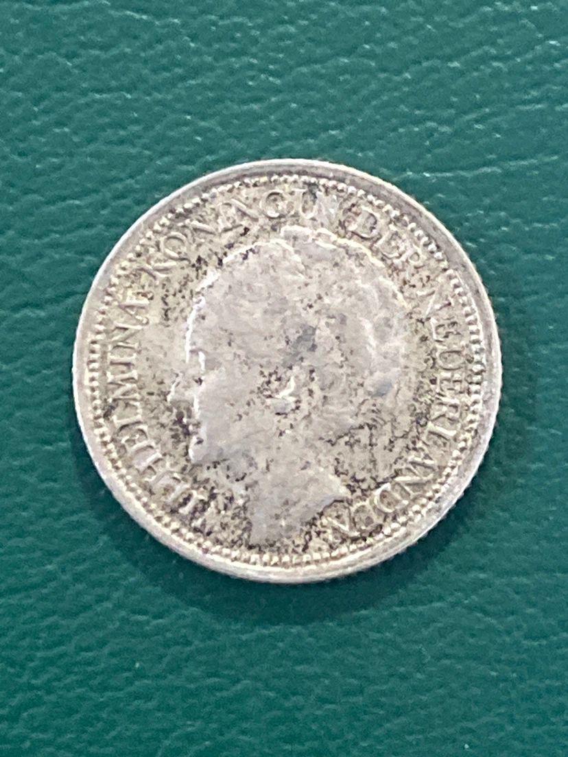 1939 Netherland  10 Cents silver Coin