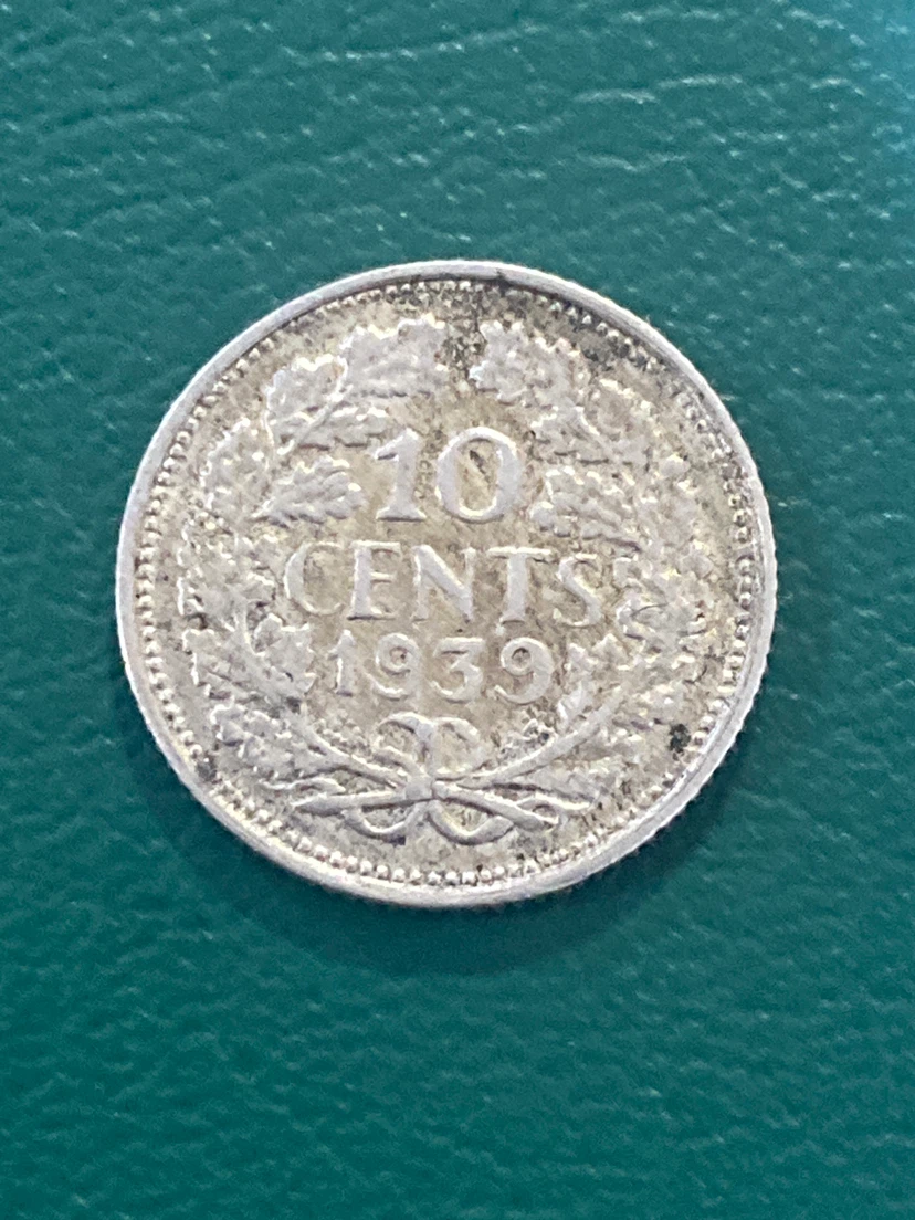 1939 Netherland  10 Cents silver Coin - photo 2