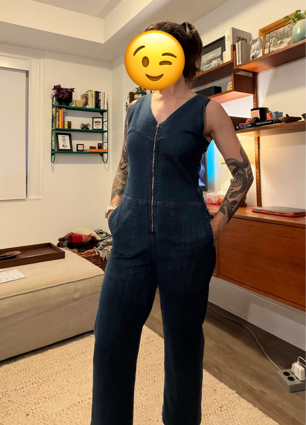 DU/ER Denim Jumpsuit Size Medium