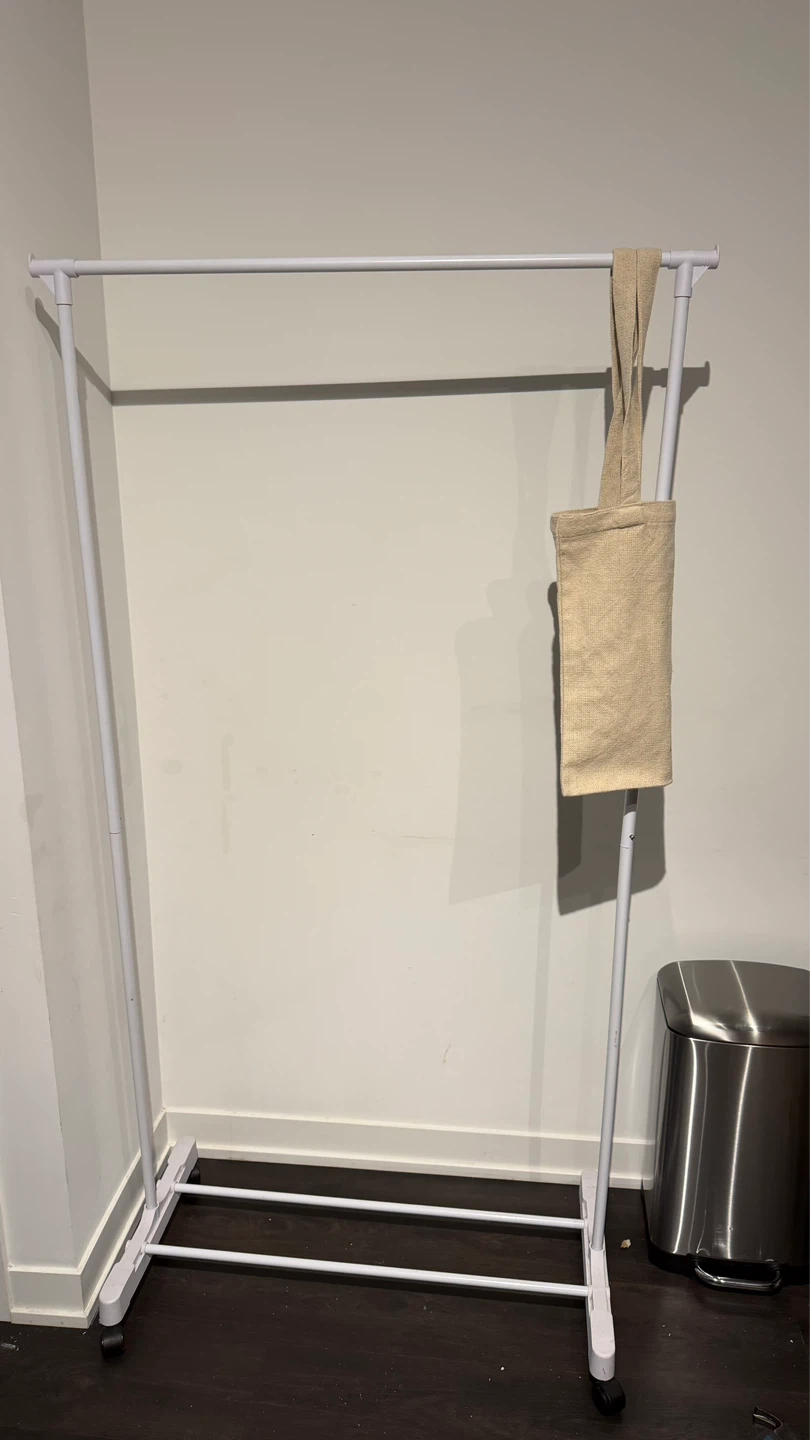 White Rolling Garment Rack