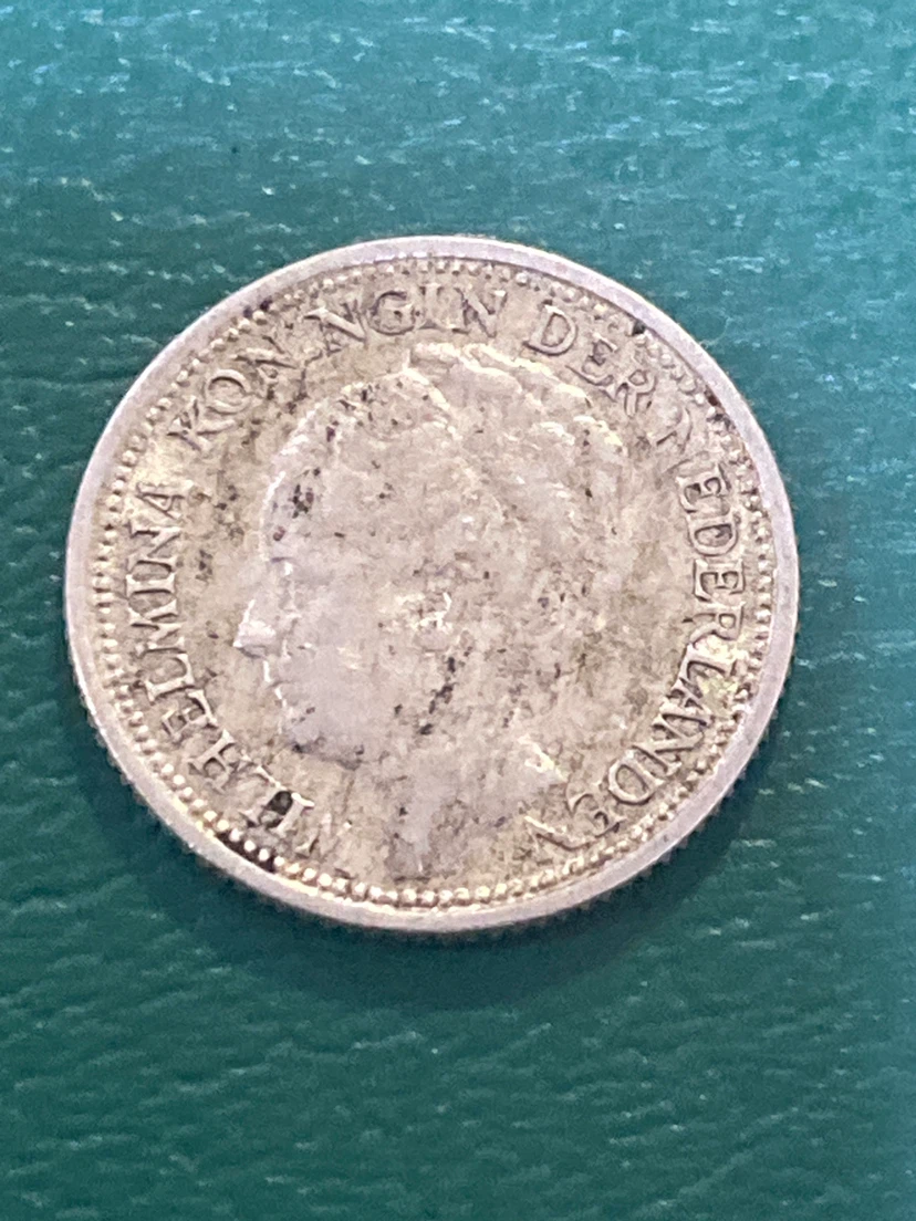 1938 Netherland 10 Cents  silver Coin
