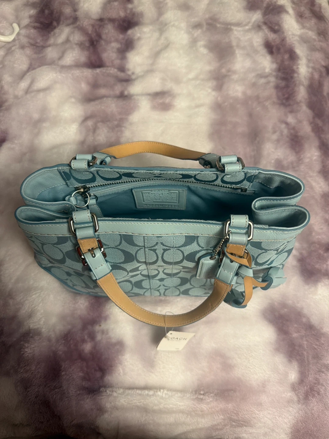 Coach Signature C Tote Bag - pastel blue - photo 3