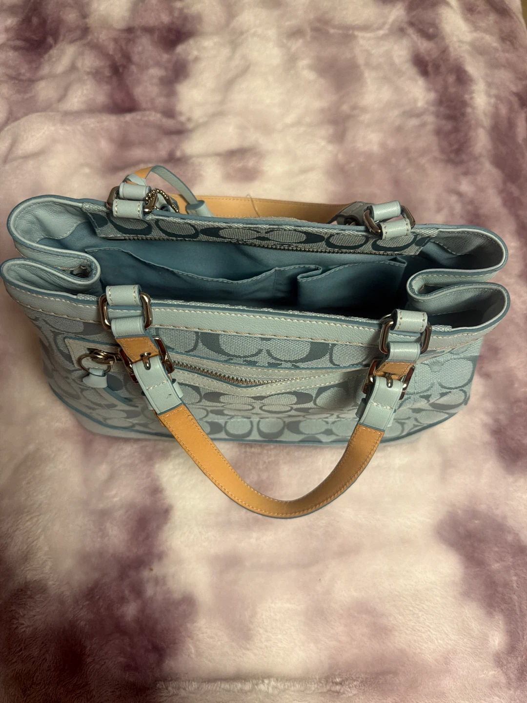 Coach Signature C Tote Bag - pastel blue - photo 4