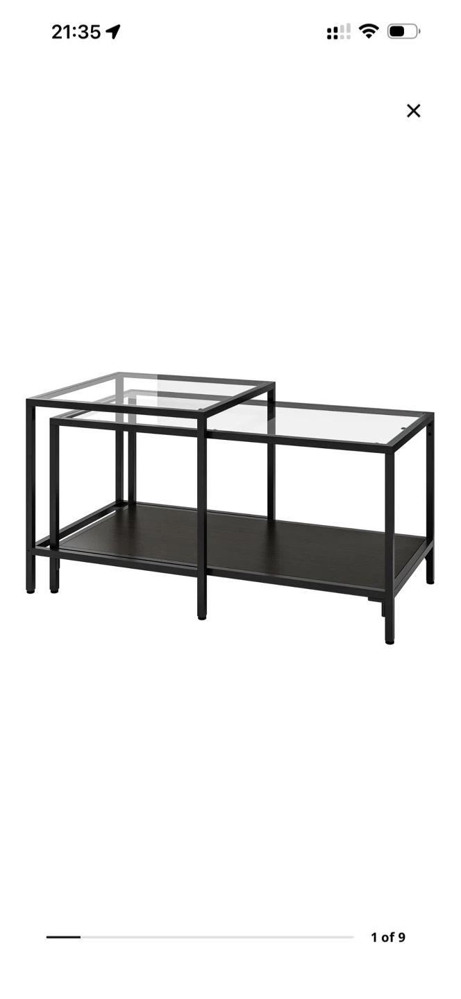 Set of  2 Nesting Coffee Tables with Glass Tops from IKEA - photo 2