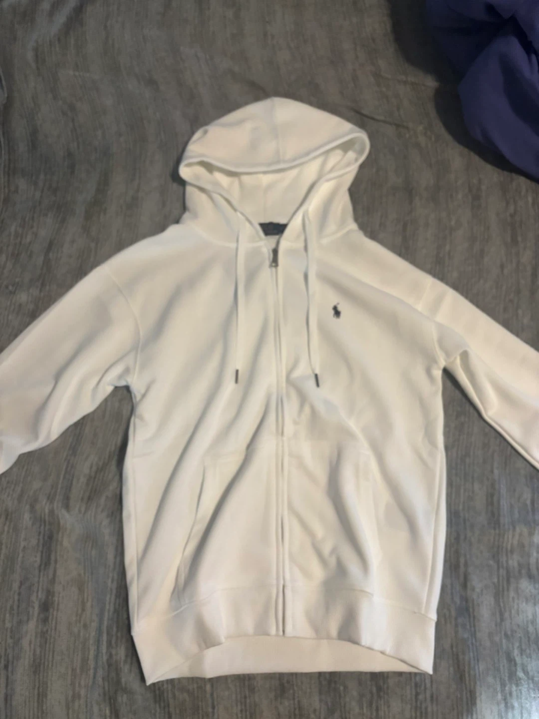Polo Ralph Lauren White Zip-Up Hoodie