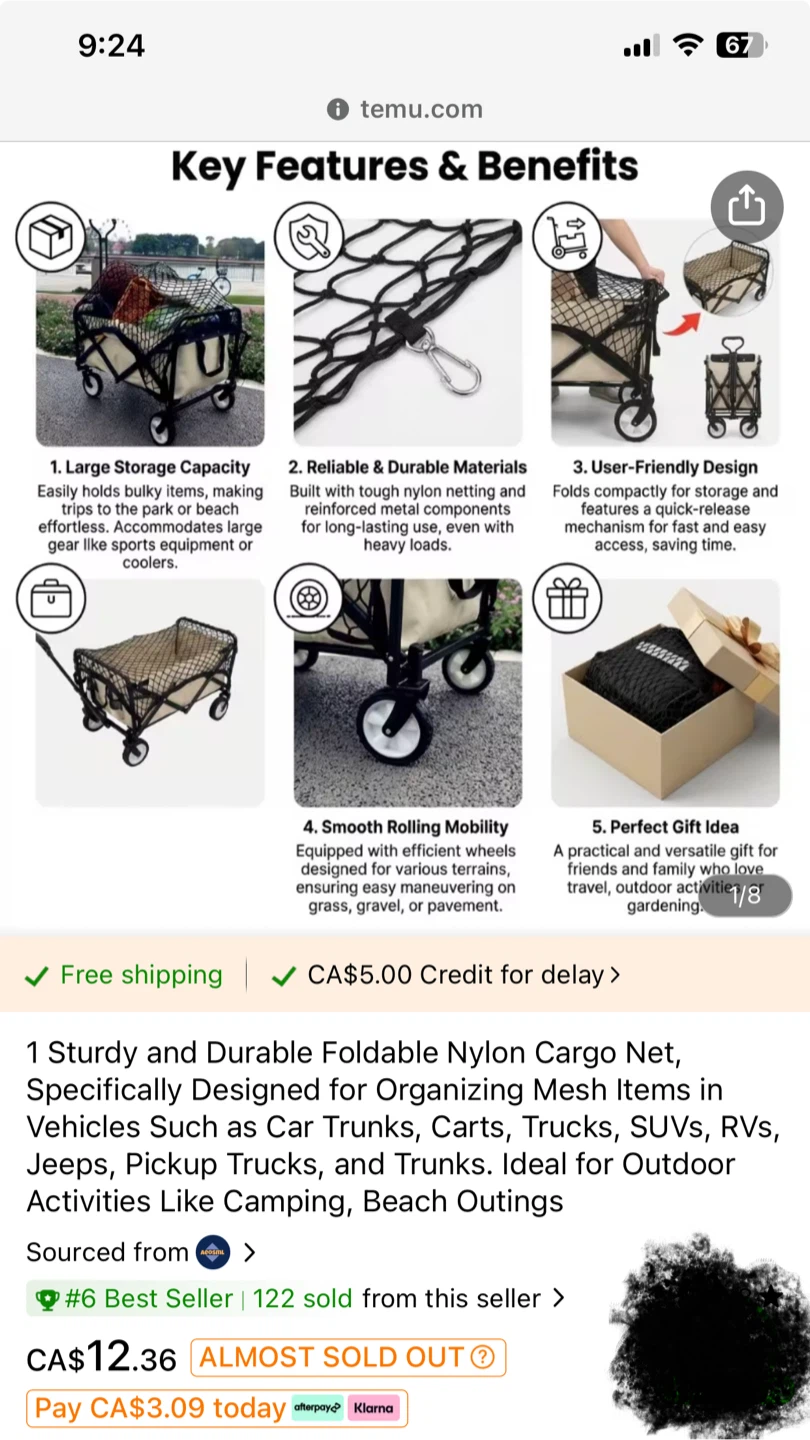 Black Nylon Cargo Net