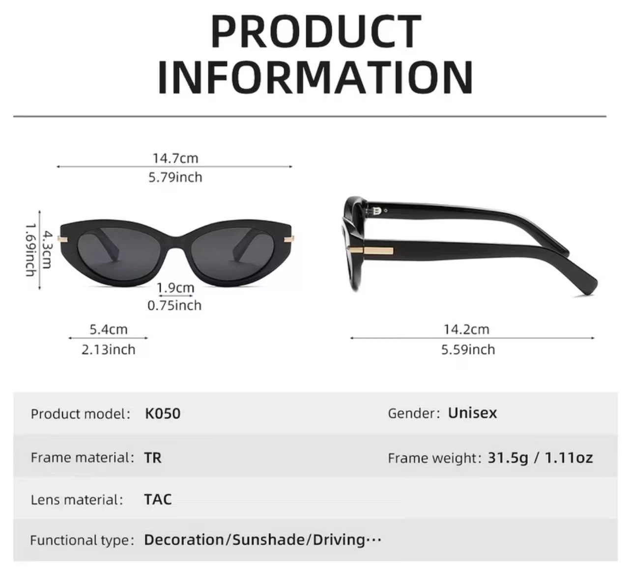 Unisex Cat-Eye Sunglasses - photo 2
