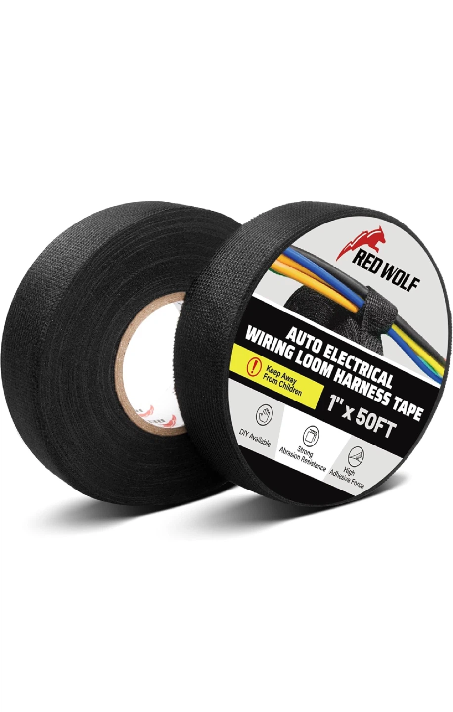 Red Wolf Auto Electrical Wiring Loom Harness Tape - Black - photo 5