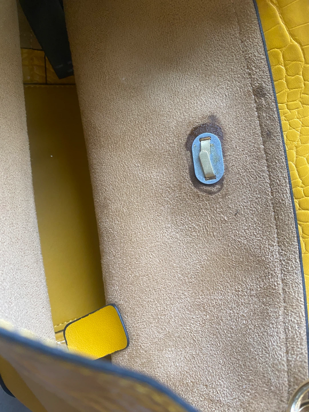 Yellow Faux Croc Shoulder Bag - photo 3