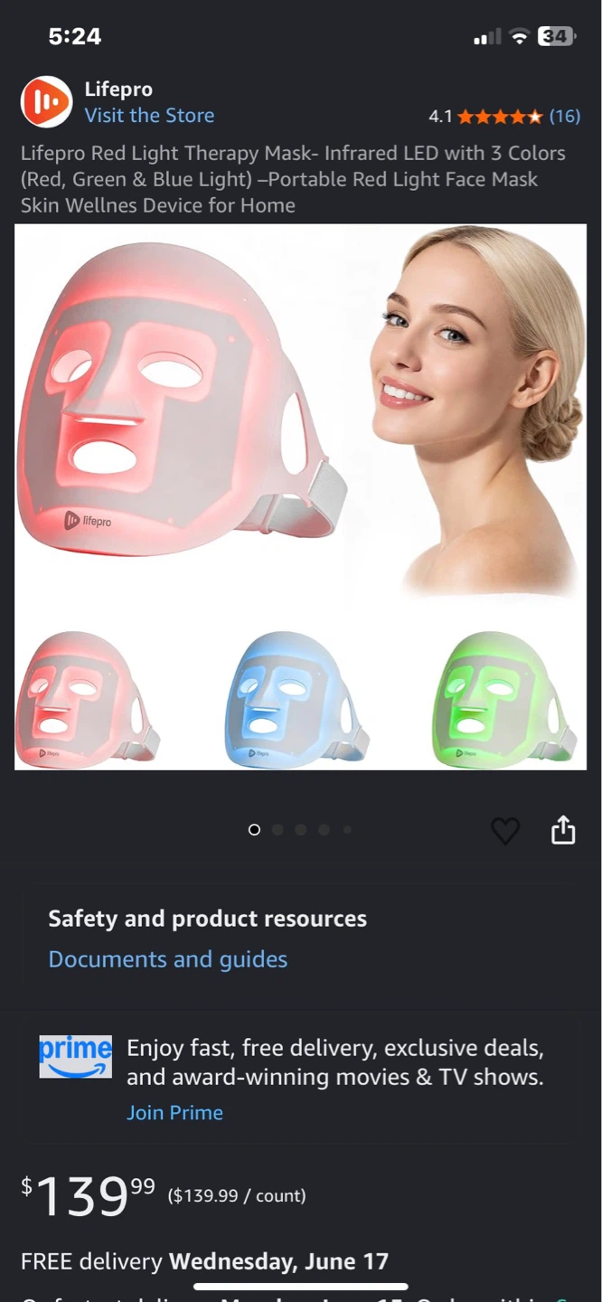 New Lifepro Revitaglow Light Therapy Mask - photo 3