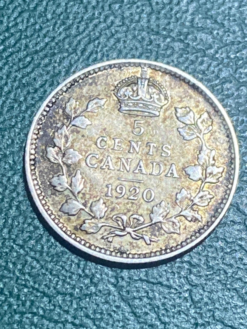 1920 Canada 5 Cents Coin - photo 2