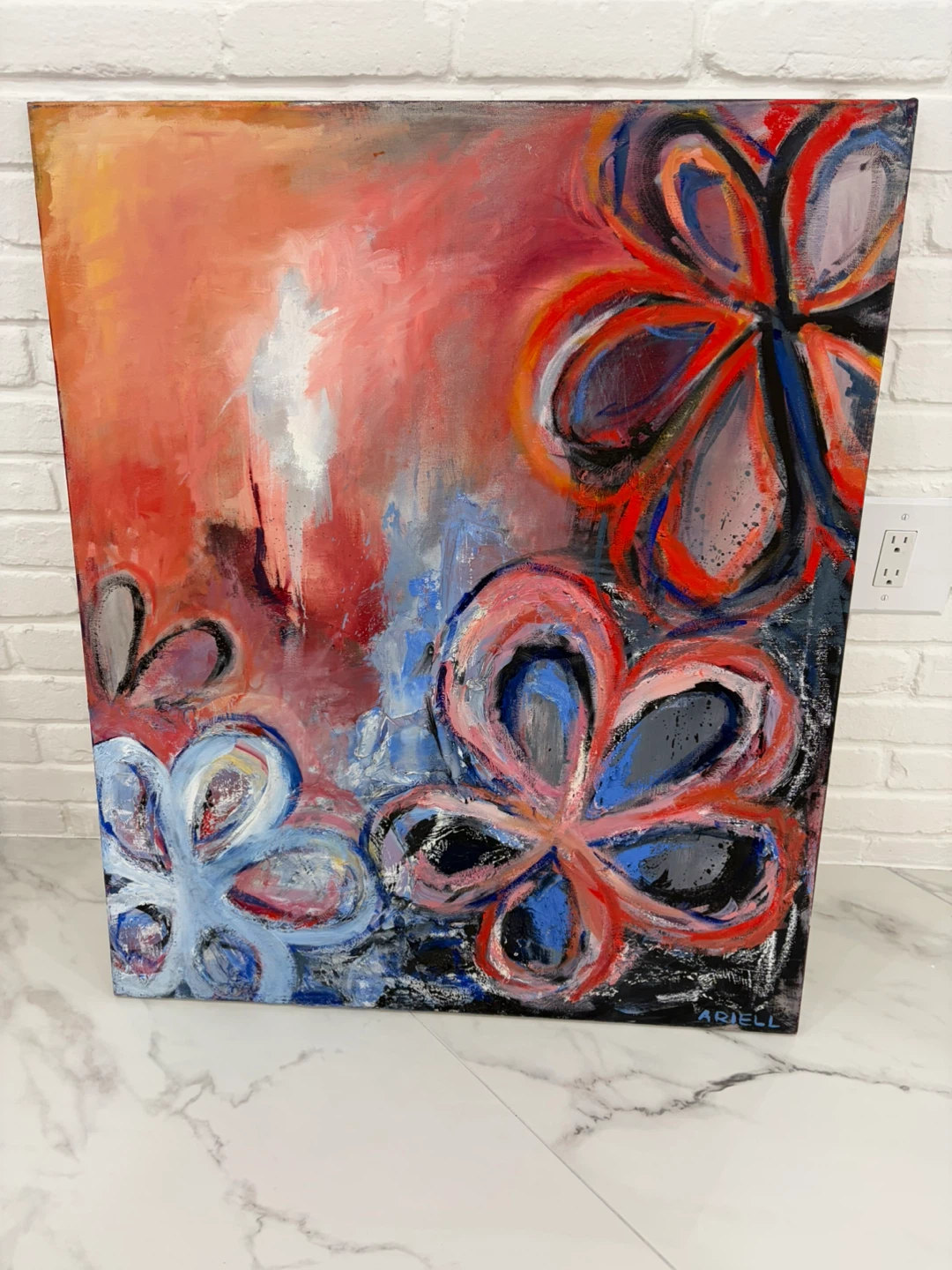 Abstract Floral Painting by Ariell
