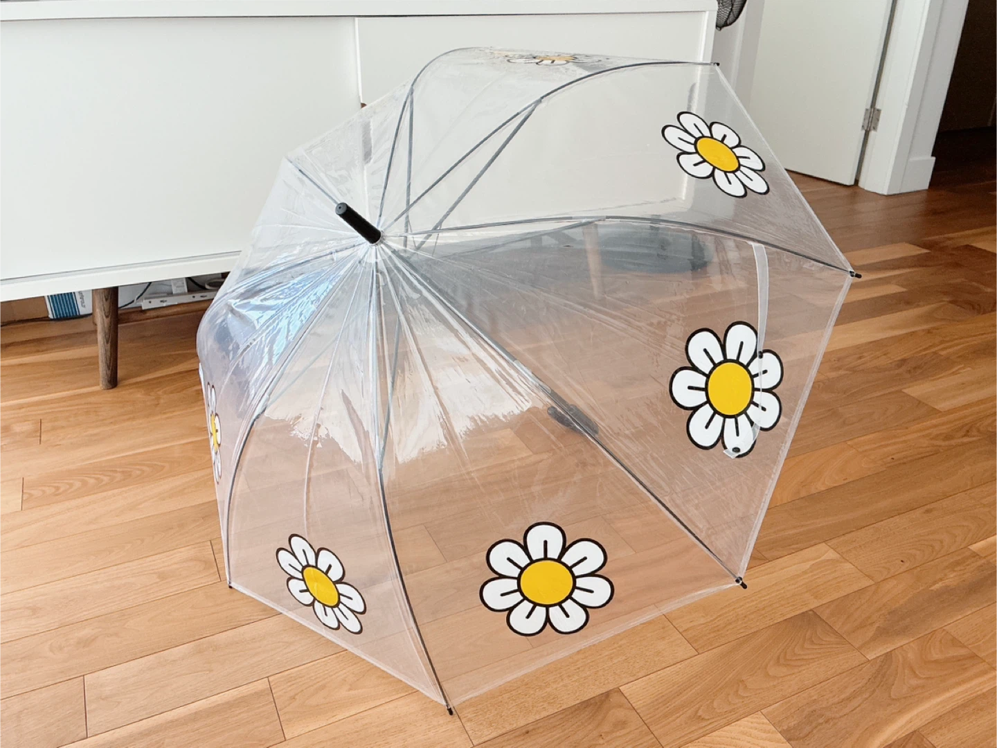 Clear Daisy Print Umbrella-90cm