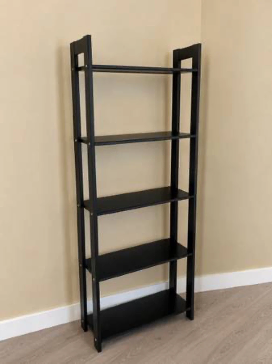 Black 5-Shelf Ladder Bookshelf - photo 2