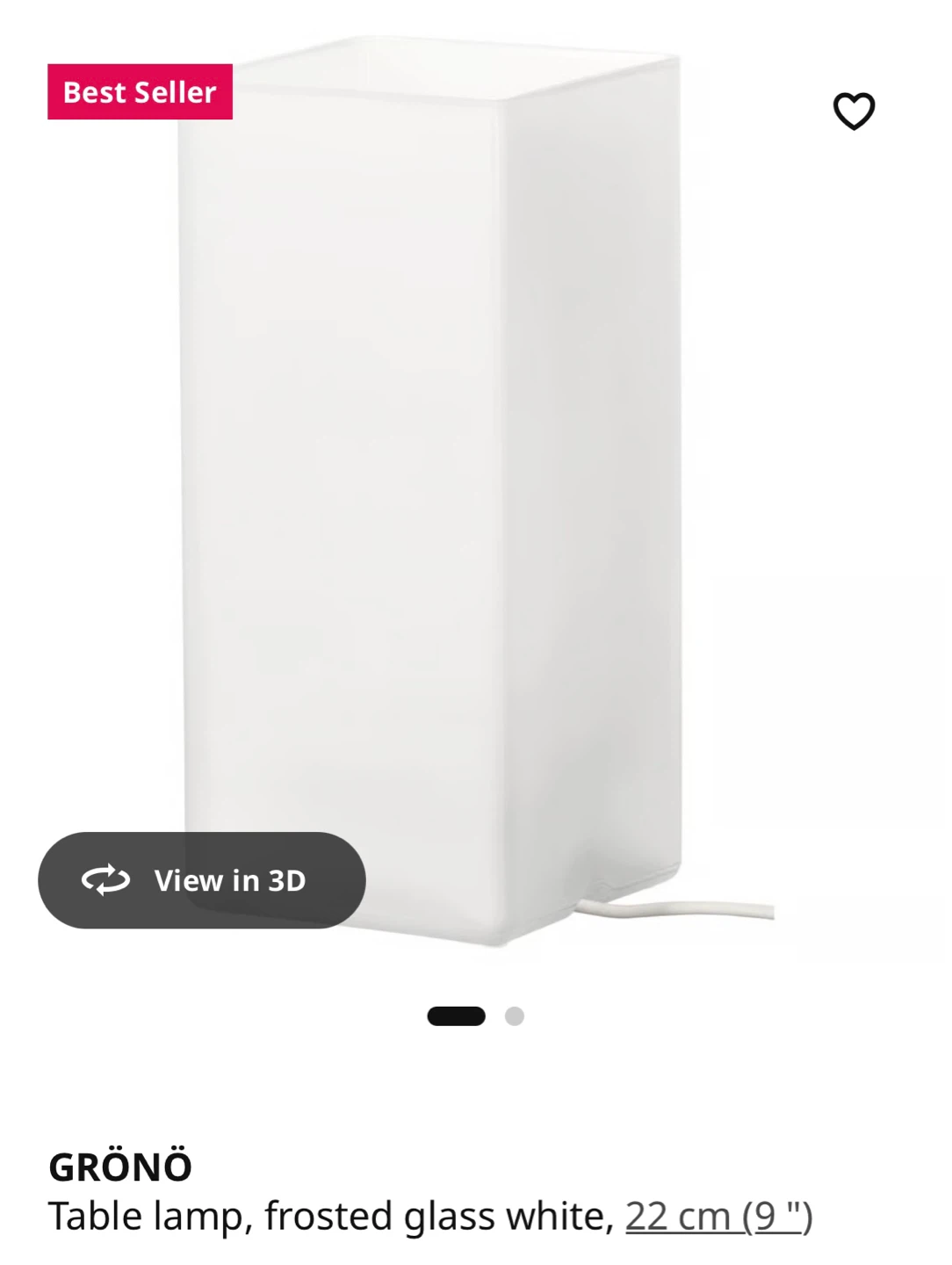 2 IKEA GRÖNÖ Table Lamp – Frosted White Glass - photo 2